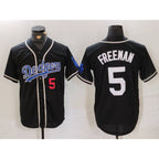 Los Angeles Dodgers #5 Freddie Freeman Number Black BUTLER Cool Base With Patch Stitched Jersey 2