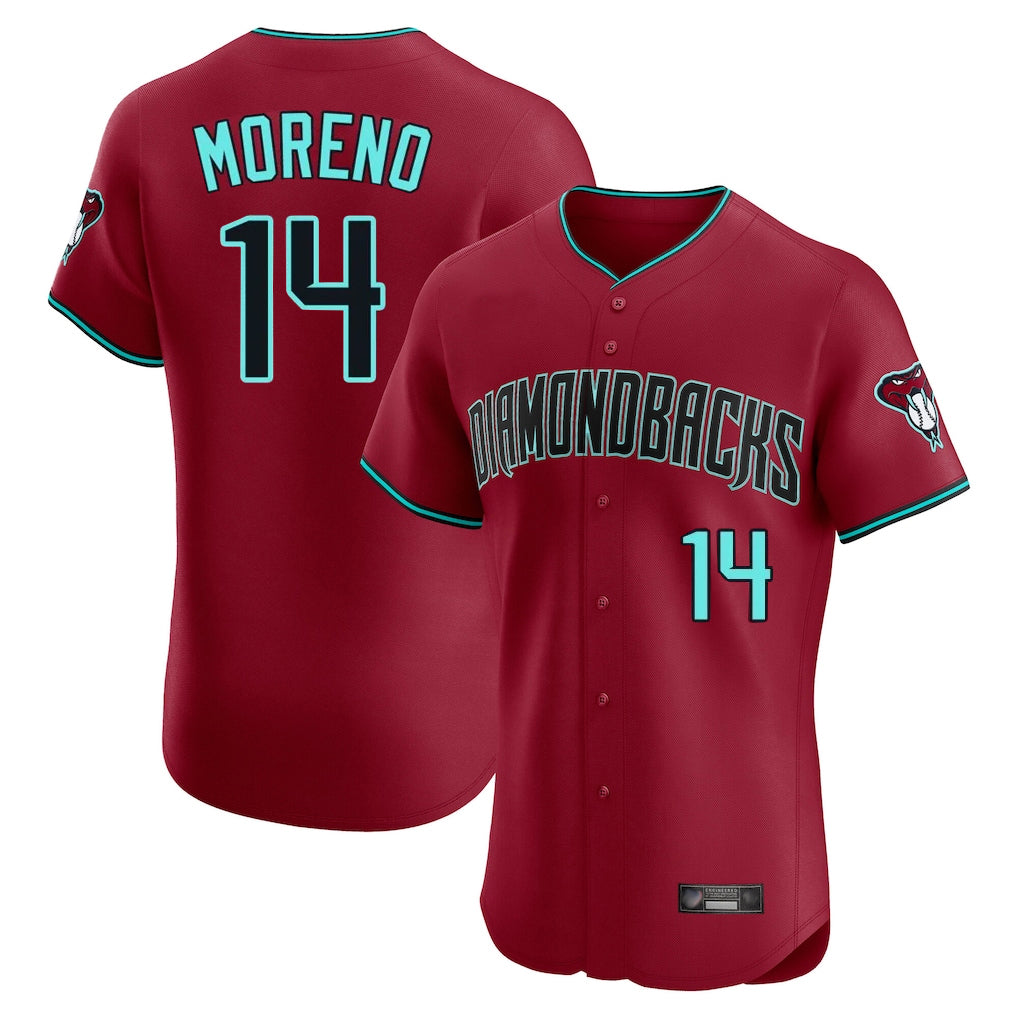 Arizona Diamondbacks #14 Gabriel Moreno Player Red BUTLER Limited Elite Home Game Stitched Jerseys