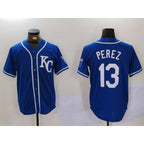 Kansas City Royals #13 Salvador Perez Blue BUTLER KC Cool Base Stitched Jersey