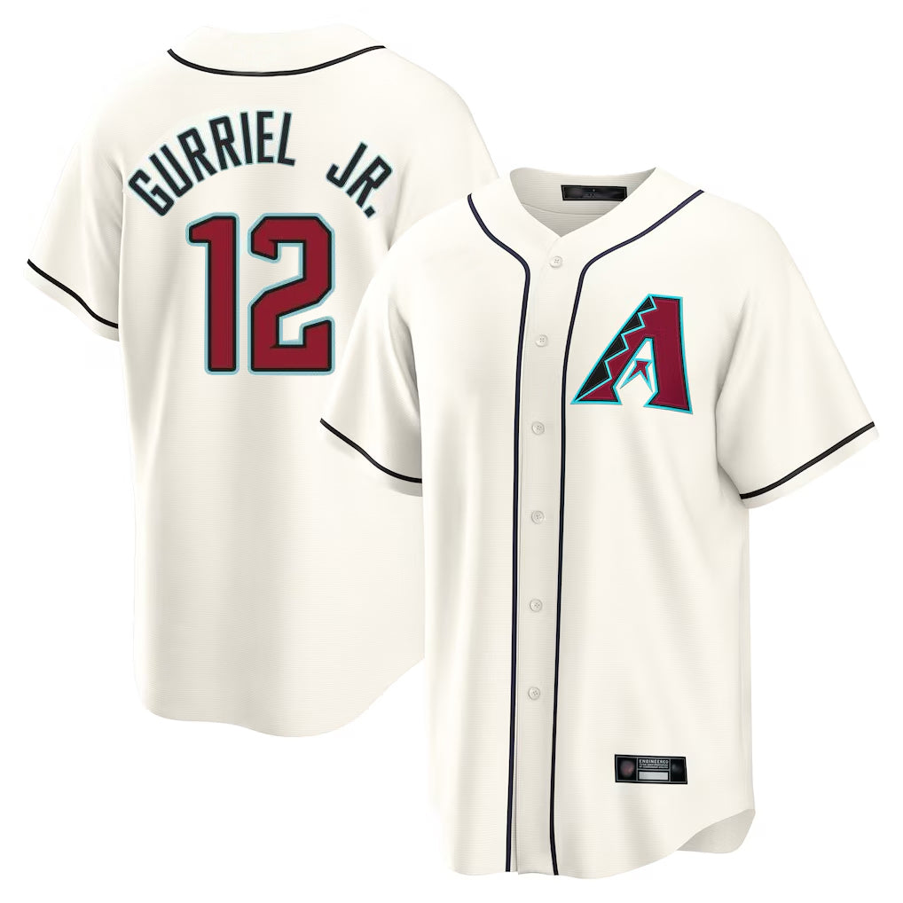 Arizona Diamondbacks #12 Lourdes Gurriel Jr Player Cream BUTLER Home Game Stitched Jerseys