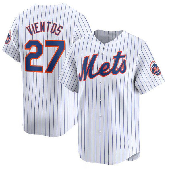 New York Mets #27 Mark Vientos White BUTLER 2024 Home Limited Stitched Jersey