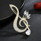 Musical Note Brooch for Women Ballerina Brooch for Dance Lovers Fashion Rhinestone Lapel Pin Jewelry Gift for Mom Wife