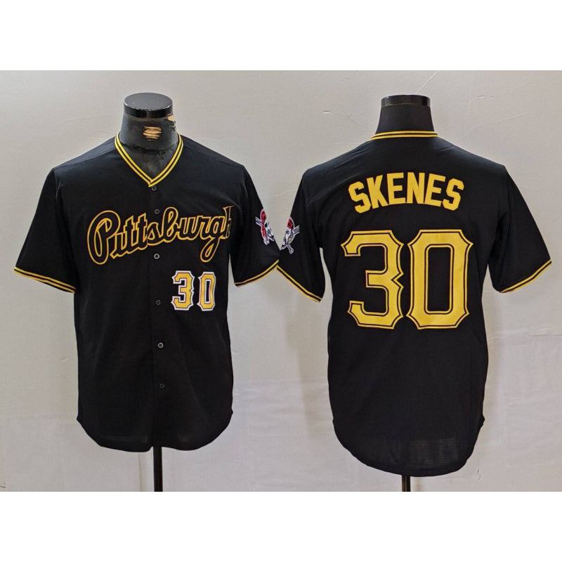 Pittsburgh Pirates #30 Paul Skenes Black BUTLER Cool Base Jersey