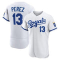 Kansas City Royals #13 Salvador Perez White BUTLER Flex Base Stitched Jersey