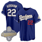 Los Angeles Dodgers #22 Clayton Kershaw Royal BUTLER 2026 Alternate Gold Collection Stadium Stitched Jersey
