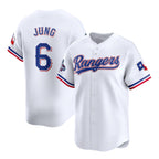 Texas Rangers #6 Josh Jung White BUTLER 2023 World Series Champions Stitched Jersey