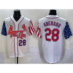 St. Louis Cardinals #28 Nolan Arenado White BUTLER Independence Day Vapor Premier Limited Stitched Jersey