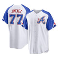 Atlanta Braves #77 Joe Jimenez Player White BUTLER City Connect Home Game Stitched Jerseys