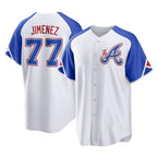 Atlanta Braves #77 Joe Jimenez Player White BUTLER City Connect Home Game Stitched Jerseys