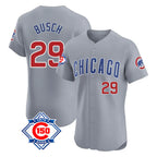 Chicago Cubs #29 Michael Busch Player Gray BUTLER Road 150th Anniversary Limited Elite Home Stitched Jerseys