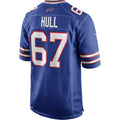B.Bills #67 Kent Hull Royal BUTLER Game Retired Player Jersey