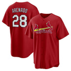 St. Louis Cardinals #28 Nolan Arenado Red BUTLER Alternate Official Replica Player Jersey