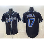 Los Angeles Dodgers #17 Shohei Ohtani Black BUTLER Fashion Cool Base Stitched Jersey