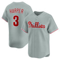 Philadelphia Phillies #3 Bryce Harper Gray BUTLER Road Limited Player Jersey