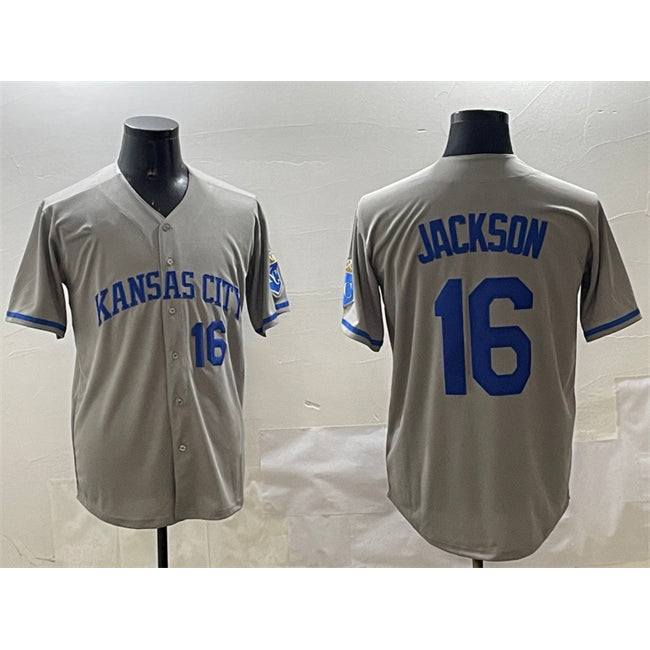 Kansas City Royals #16 Bo Jackson Gray BUTLER 2024 Away Limited Stitched Jersey