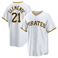 Pittsburgh Pirates #21 Roberto Clemente White BUTLER Home Replica Player Name Jersey