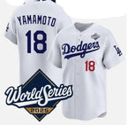 Los Angeles Dodgers #18 Yoshinobu Yamamoto White BUTLER 2025 World Series Home Limited Stitched Jersey