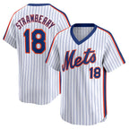 New York Mets #18 Darryl Strawberry Navy BUTLER Throwback Cooperstown Limited Jersey