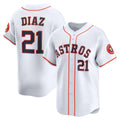 Houston Astros #21 Yainer Diaz White BUTLER Home Limited Player Jersey