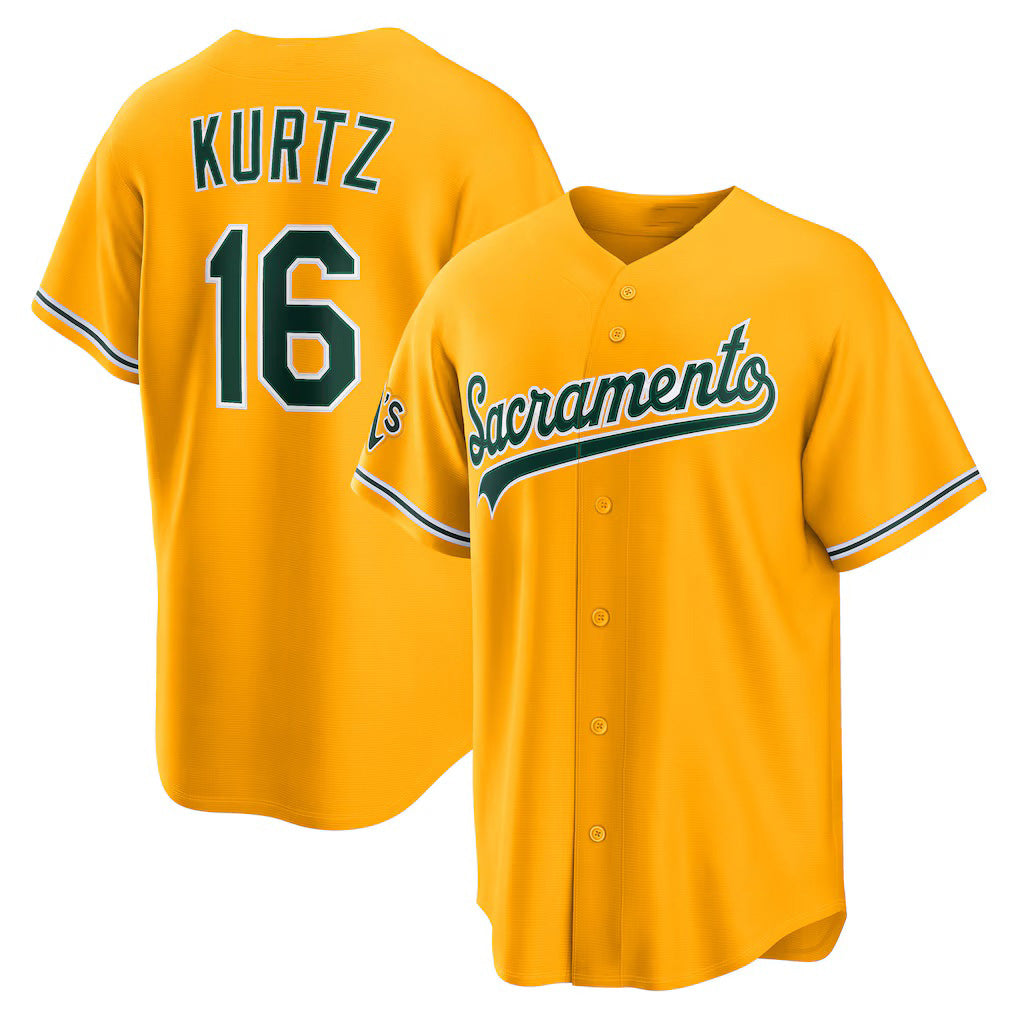 Oakland Athletics #16 Nick Kurtz Gold BUTLER Alternate Stadium Jersey