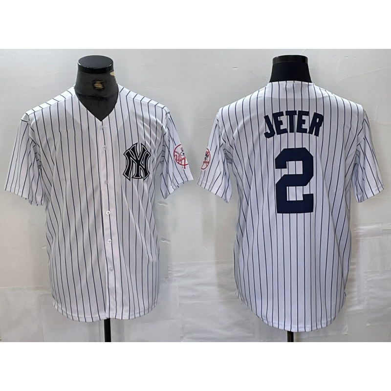 New York Yankees #2 Derek Jeter Name White BUTLER With Patch 2024 Cool Base Stitched Jersey