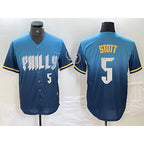 Philadelphia Phillies #5 Bryson Stott Blue BUTLER 2024 City Player Number Cool Base Stitched Jersey 2