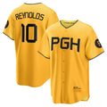 Pittsburgh Pirates #10 Bryan Reynolds Gold BUTLER City Connect Replica Player Jersey