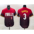 Philadelphia Phillies #3 Bryce Harper Red BUTLER 2024 City Player Number Cool Base Jerseys