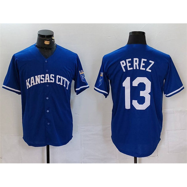 Kansas City Royals #13 Salvador Perez Royal BUTLER Cool Base Stitched Jersey