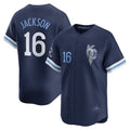 Kansas City Royals #16 Bo Jackson Navy BUTLER City Connect Retired Player Jersey