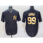 New York Yankees #99 Aaron Judge Black Gold BUTLER Cool Base Stitched Jersey