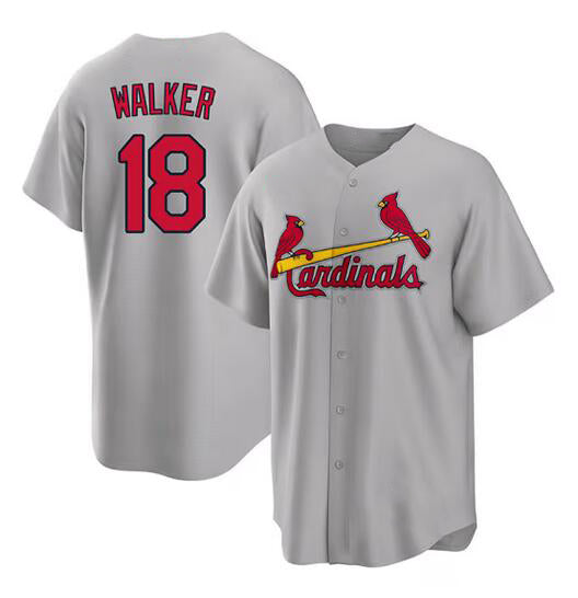 St. Louis Cardinals #18 Jordan Walker Grey BUTLER Cool Base Stitched Jersey