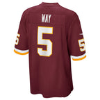W.Football Team #5 Tress Way Game Jersey - Burgundy BUTLER