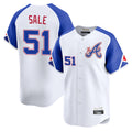 Atlanta Braves #51 Chris Sale Player White BUTLER City Connect Limited Home Game Stitched Jerseys
