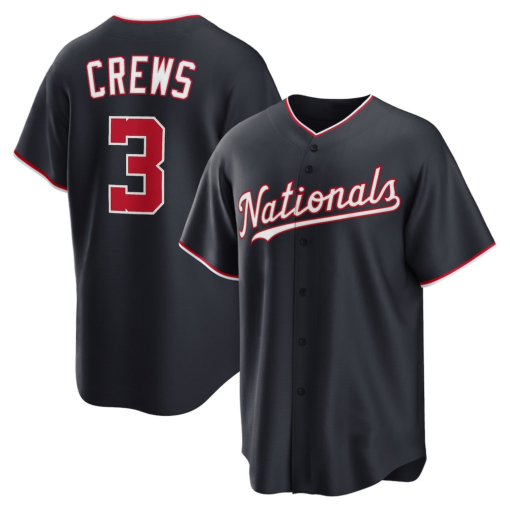 Washington Nationals #3 Dylan Crews Navy BUTLER Alternate Replica Jersey