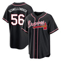Atlanta Braves #56 Spencer Schwellenbach Player Black BUTLER Fashion Out Game Stitched Jerseys