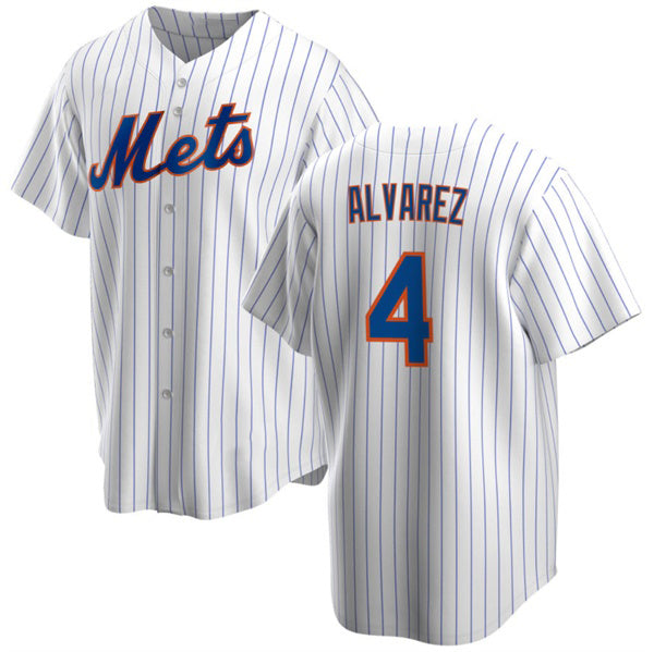 New York Mets #4 Francisco ¨¢lvarez White BUTLER Cool Base Stitched Jersey