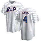 New York Mets #4 Francisco ¨¢lvarez White BUTLER Cool Base Stitched Jersey