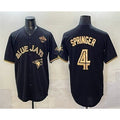 Toronto Blue Jays #4 George Springer Black Gold BUTLER 2025 American League Champions Limited Stitched Jersey