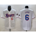 Texas Rangers #6 Josh Jung Number White BUTLER 2023 World Series Champions Cool Base Jersey 2