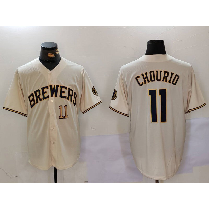Milwaukee Brewers #11 Jackson Chourio Cream BUTLER Stitched Cool Base Jerseys