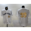 New York Yankees #99 Aaron Judge White BUTLER Pinstripe Without Name Fashion Cool Base Jerseys