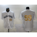 New York Yankees #99 Aaron Judge White BUTLER Pinstripe Without Name Fashion Cool Base Jerseys