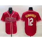 Philadelphia Phillies #12 Kyle Schwarber Red BUTLER 2024 City Connect Limited Stitched Jersey 2
