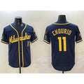 Milwaukee Brewers #11 Jackson Chourio White BUTLER 'Gothic 414 Shadows Edition' Vapor Premier Limited Stitched Jersey