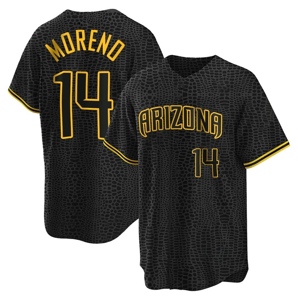Arizona Diamondbacks #14 Gabriel Moreno Player Black BUTLER Snake Skin City Home Game Stitched Jerseys