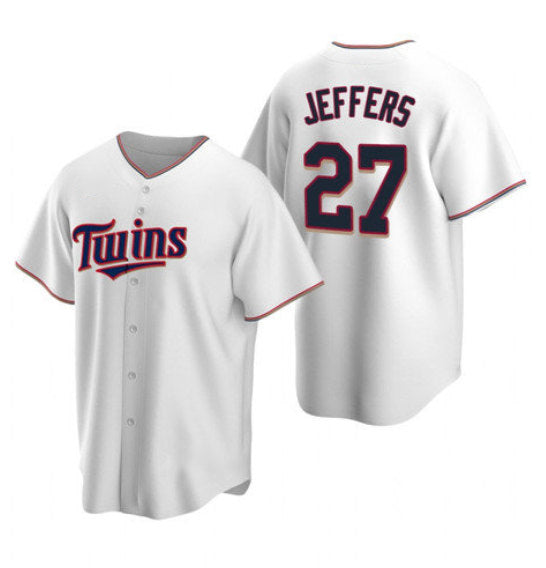Minnesota Twins #27 Ryan Jeffers White BUTLER Cool Base Stitched Jersey