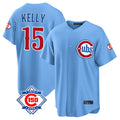 Chicago Cubs #15 Carson Kelly Player Light Blue BUTLER 150th Anniversary Home Game Stitched Jerseys