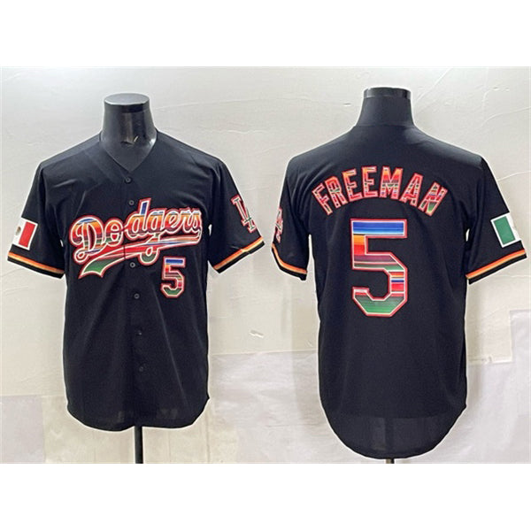 Los Angeles Dodgers #5 Freddie Freeman Black BUTLER Mexico Cool Base Stitched Jersey