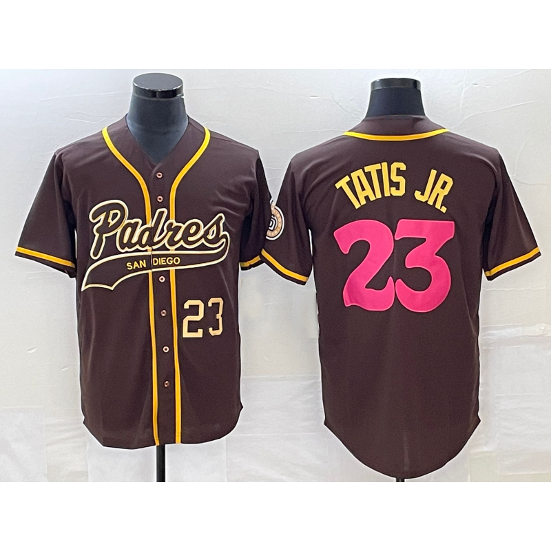 San Diego Padres #23 Fernando Tatis Jr Number Brown BUTLER NEW 2023 City Connect Cool Base Stitched Jersey